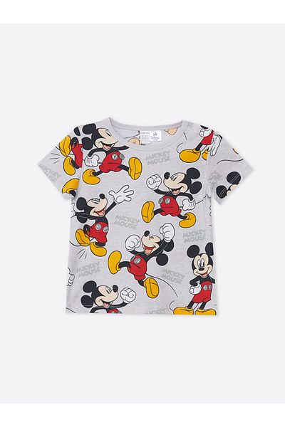 LC Waikiki Lcw Crew Neck Short Sleeve Printed Shorts Baby Boy Pajama Set