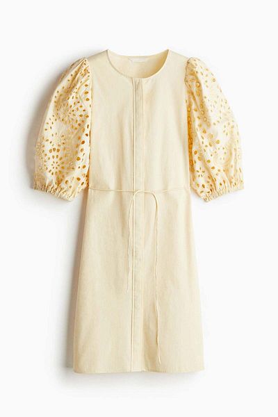 H&M Broderie Anglaise-sleeved Dress