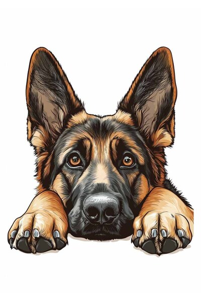 MegaSticker Autocolant Innocent Wolf Dog K9 Autocolant pentru mașină, motocicletă, cască, laptop, autocolant pentru parbriz 13x13 cm