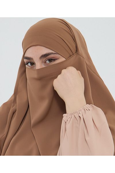 Mihrisina collection Single layer soufflé hijab khimar hijab milky coffee color