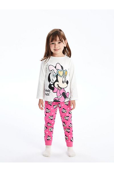 LC Waikiki Lcw Crew Neck Printed Baby Girl Pajama Set