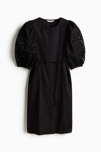 H&M Broderie Anglaise-sleeved Dress
