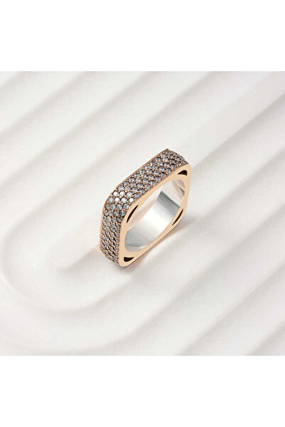 STİLLOVE Gümüş 4 Sıra Kare Tamtur Kadın Yüzük Sl5964