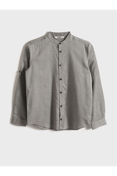 LC Waikiki Magnificent Collar Basic Long Sleeve Boy's Shirt