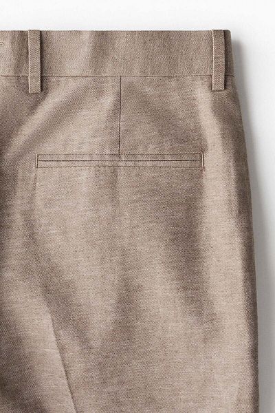 H&M Regular Fit Tailored Linen-blend Trousers