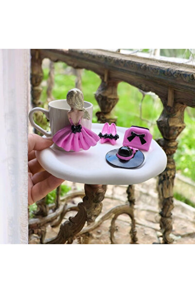 HÇTASARIM Girl Figured Dress - Coffee Cup Presentation Handmade