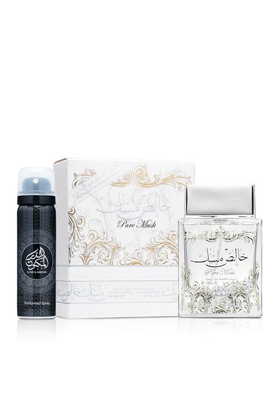 lattafa Pure Musk Eau de Parfum for Unisex,100 ml with Deodorant 50 ml