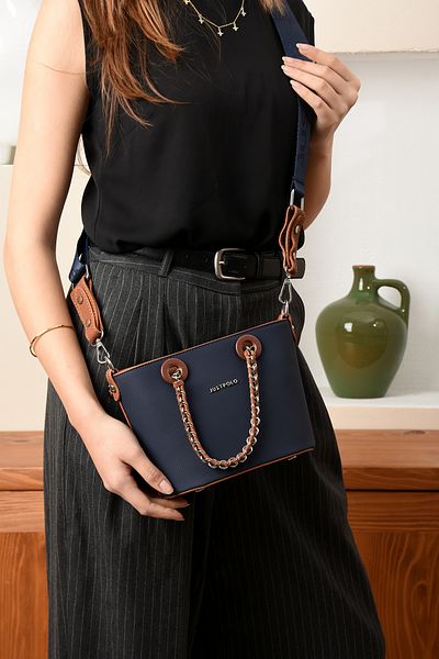 Just Polo حقيبة كتف وكتف نسائية قماش بولو