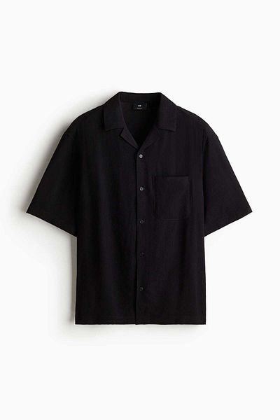 H&M Regular Fit Crinkled Resort Shirt
