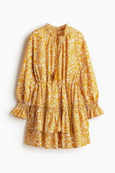 H&M Flounced tie-belt dress