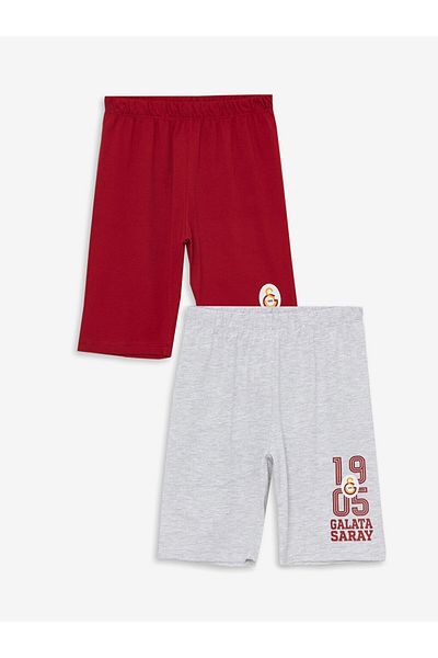 LC Waikiki Lcw Elastic Waist Printed Boys' Pajama Shorts 2 Pack