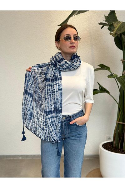 novon Alaçatı Marine Design Premium Cotton Shawl 190 X 90 cm