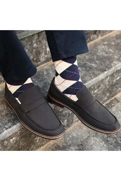 kozaneli 5Pcs Baklava Pattern Combed Cotton Luxury Men's Socks