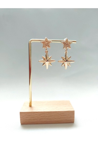 Alexis Carrel Çift Yıldızlı Işıltılı Küpe, Kutup Yıldızı Küpe