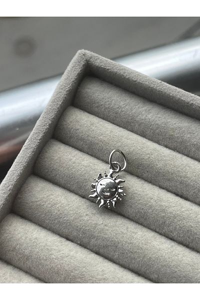 asaf Silver Sparkling Sun Charm |   Asafaccessory