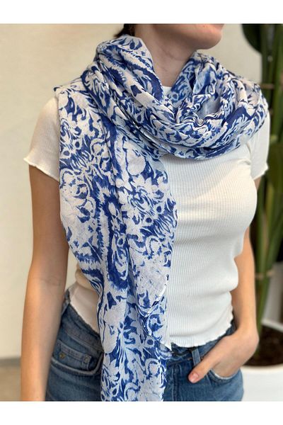 novon Alaçatı Marine Design Premium Cotton Shawl 190 X 90 cm
