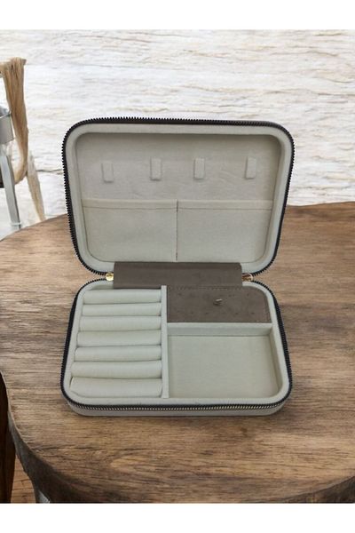 Moda fiesta Μεγάλο μέγεθος (14×21) Velvet Organizer Κουτί αποθήκευσης κοσμημάτων Θήκη ταξιδιού Ξύλινη θήκη