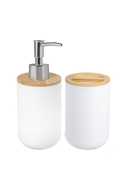 Choice طقم حمام أبيض B، موزع صابون لليدين، حامل فرشاة أسنان وصندوق صابون، ديك...