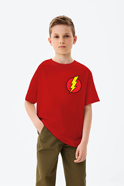 CRYSTALSHOP Flash Baskılı Çocuklar İçin T-shirt