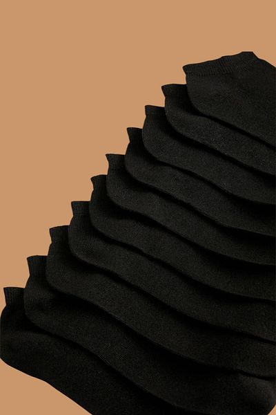 Gizli Butik 10 броя мъжки спортни чорапи с ботуши, симетричен модел и черен цвят