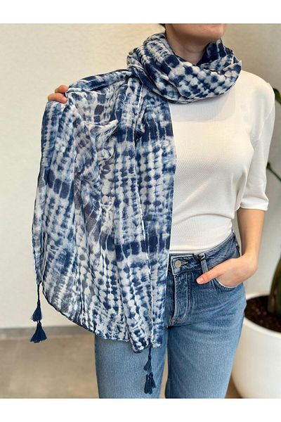 novon Alaçatı Marine Design Premium Cotton Shawl 190 X 90 cm