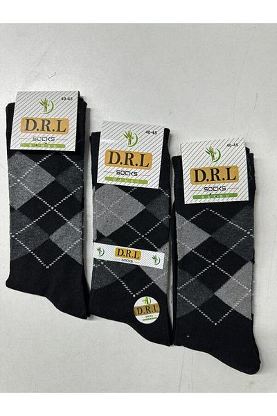kozaneli Diamond Pattern Combed Cotton Luxury Men's Socks