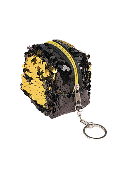 Generic سلسلة مفاتيح بتصميم محفظة ريترو باللونين الأصفر والأسود