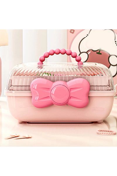 Choice 1Piece-Pink 3-layer Handheld Tissue Storage Box Makeup Separator Children Girls Diy Handheld Ticket