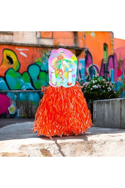 Kuzey 2 Pairs 4 Pieces Matte Orange Pompoms Quality 23 April Show Pompoms Matte Orange Cheerleader Girls Pompoms