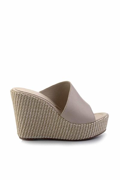 Bambi Cream Leather Women's Slippers K04480091003