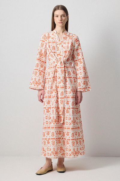 Touché Privé Tie-Up Detailed Patterned Dress