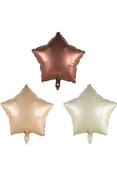 Party City Large Size Teddy Bear Beige Color Foil Balloon Mini Birthday Set Skin Color Cream Color Brown Star