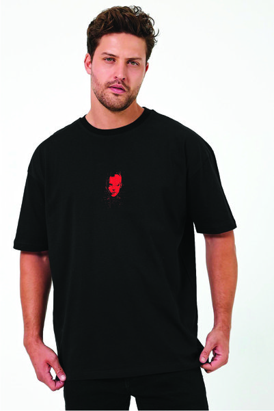 By Caspita Fashion Lenithra Evangelion Back Printed Unisex Oversize Black T-Shirt
