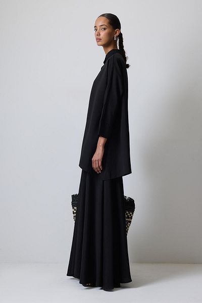 Touché Privé Linen Textured Shirt Skirt Set