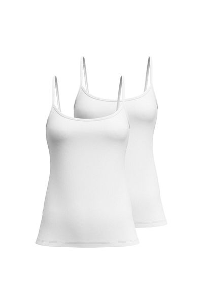 Calida Damen Spaghettitop 2er Pack - Essential Cotton, Unterhemd, Top, Jersey, einfarbig