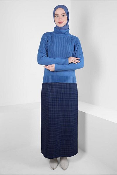 Alvina Pulover tricotat cu gulerul gâtului 44068