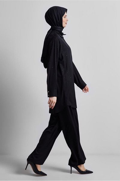Alvina Shirt Collar Pants Suit 44797