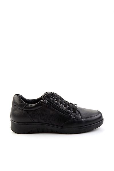 Bambi Black Leather Women's Casual Shoes K01586373303