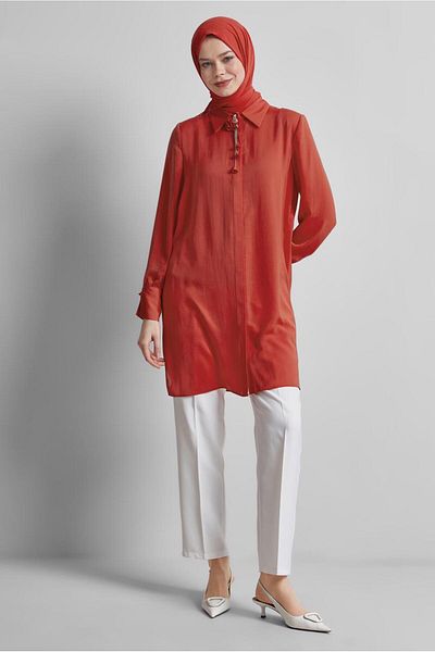 Alvina Broch Detail Tunic 45373 Model Men's Shoes