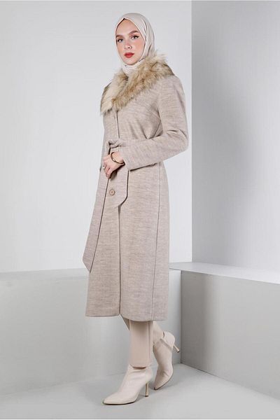 Alvina Γούνινο παλτό με κουμπιά 90383