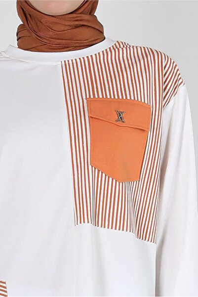 Alvina سترة رياضية مخططة برقبة دائرية - 43804