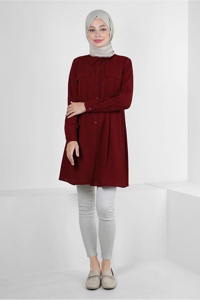 Alvina SHIRT COLLAR BUTTONED TUNIC 43855