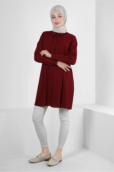 Alvina SHIRT COLLAR BUTTONED TUNIC 43855