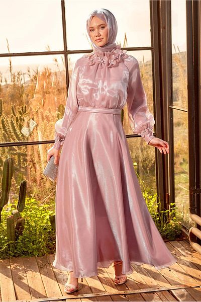 Alvina Βραδινό φόρεμα Organza Hijab - 50419
