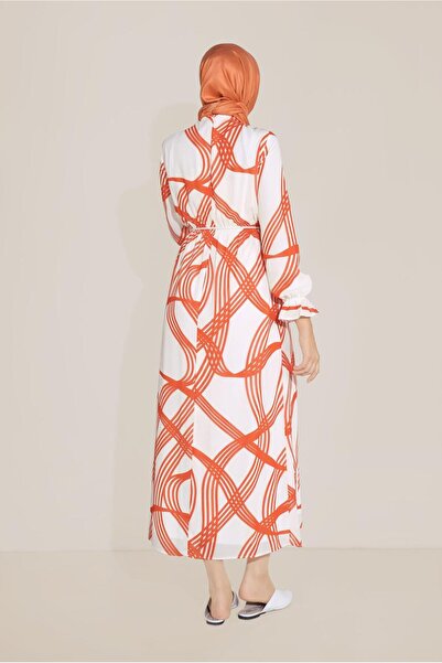 Alvina Waist Tie Patterned Dress 40817