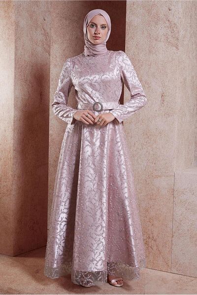 Alvina 50268 Model Rochie de Seara Modestă - Cu Curea