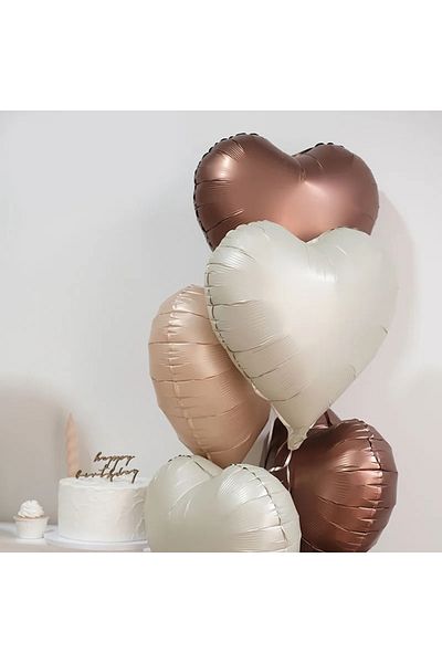 Party City Σετ μπαλονιών γενεθλίων 5 ετών Retro Beige - Latte and Heart