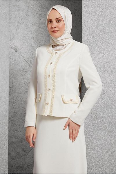 Alvina 30428 Model Buttoned Skirt Suit