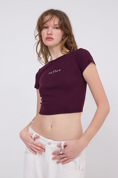 Addax Printed Crop T-Shirt / P1763