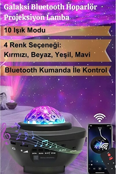 nextbuy Bluetooth Hoparlör Parti Led Gece Lambası Yıldızlı Projeksiyon Galaxy Lazer Işıklı Disko Topu